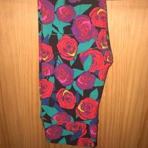NWT OS LLR Rare Unicorn Roses Print Leggings
